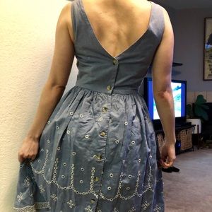 Chambray embroidered sundress
